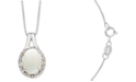Macy's Opal (1-1/2 ct. t.w.) & Diamond (1/10 ct. t.w.) 18" Pendant Necklace in 14k White Gold